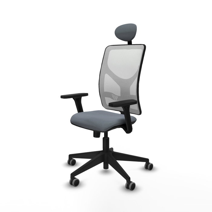 PIQUERAS Y CRESPO Silla de oficina Motilla con mecanismo Sincro, Gris y Blanco