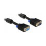 DeLOCK Cable de extensión VGA de 2 m, conector macho a hembra, negro