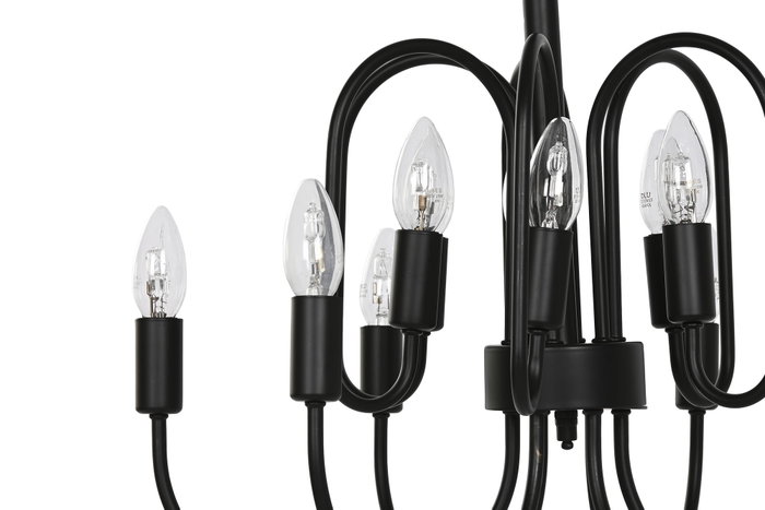 DKD Home Decor Lámpara de Techo de Metal con 12 Brazos, Negro DKD Home Decor Lámpara de Techo de Metal con 12 Brazos, Negro