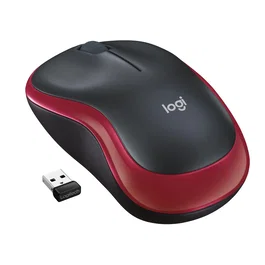 Logitech M185 Ratón Inalámbrico Ambidextro Negro y Rojo
