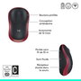 Logitech M185 Ratón Inalámbrico Ambidextro Negro y Rojo