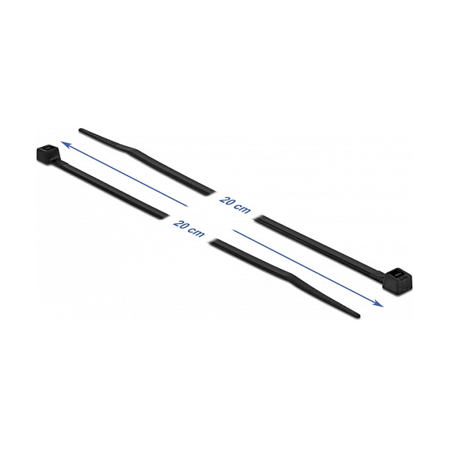 DeLOCK Brida para cables resistente al frío 200 x 3,6 mm negro (100 piezas)