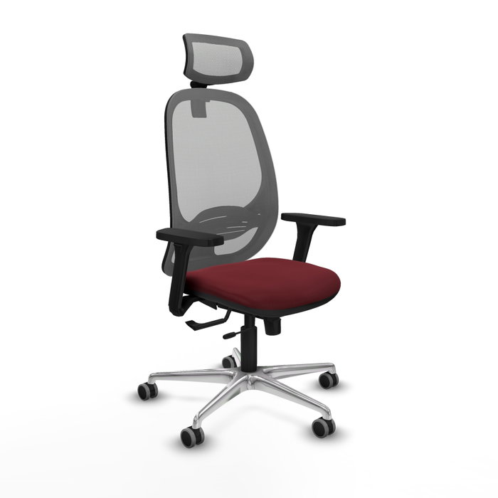 PIQUERAS Y CRESPO Silla de oficina Cilanco con mecanismo Sincro/Traslack Granate y Gris PIQUERAS Y CRESPO Silla de oficina Cilanco con mecanismo Sincro/Traslack Granate y Gris