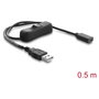 DeLOCK 81658 Cable de alimentación USB Tipo-A a USB Tipo-C™ con interruptor, 0,5 m