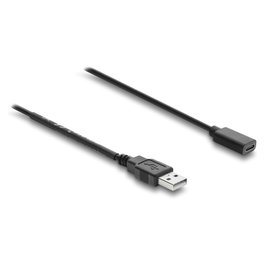 DeLOCK Cable de alimentación USB Tipo-A a USB Type-C™ con interruptor 0,5 m