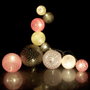 Home Deco Factory Guirnalda de Luces LED Rosa Fucsia con Bolas Decorativas para el Hogar