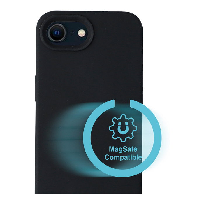 4smarts Funda 541362 Silicona para Apple iPhone SE (4.Gen.) Negro Compatible con MagSafe