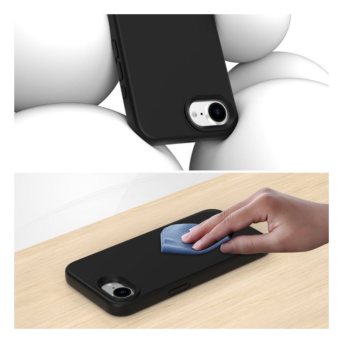 4smarts Funda 541362 Silicona para Apple iPhone SE (4.Gen.) Negro Compatible con MagSafe