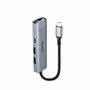 Lindy Hub USB 3.2 Gen 2 Type-C 10000 Mbit/s con Gigabit Ethernet Gris