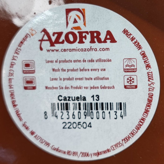 Azofra Cazuela 13 cm Vitrificado (26 Unidades) Azofra Cazuela 13 cm Vitrificado (26 Unidades)