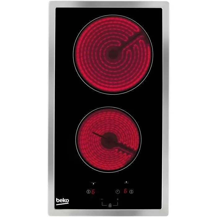 Beko HDMC32400TX Placa Vitrocerámica 2 Zonas 3000W L28.8 x P57cm Negro