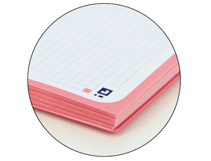 Oxford Recambio Color 1 Din A4+ 80 Hojas 90 Gr Cuadro 5 mm 4 Taladros Rosa Chicle