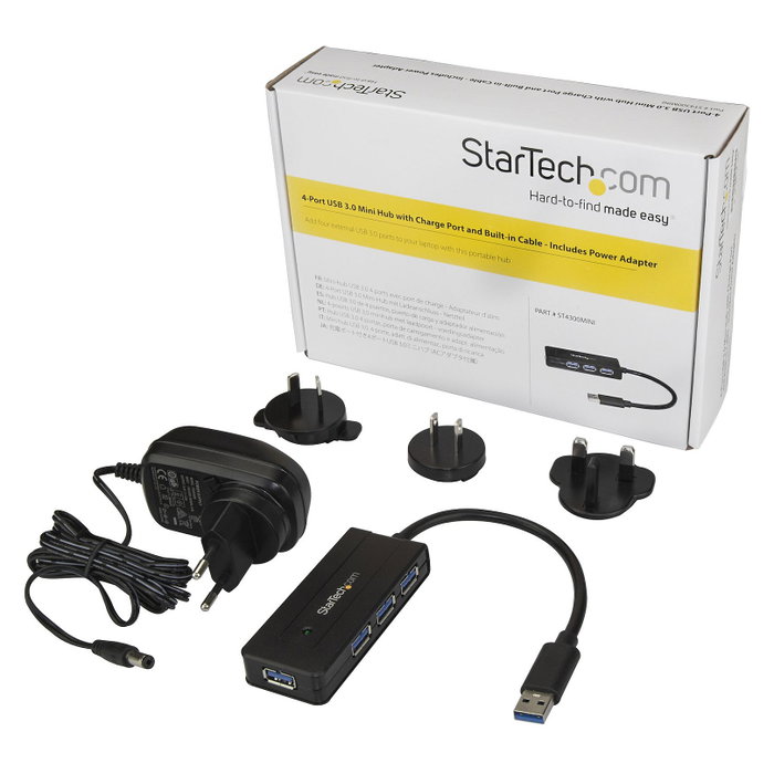 StarTech.com Hub USB 3.2 Gen 1 de 4 puertos ST4300MINI con carga rápida