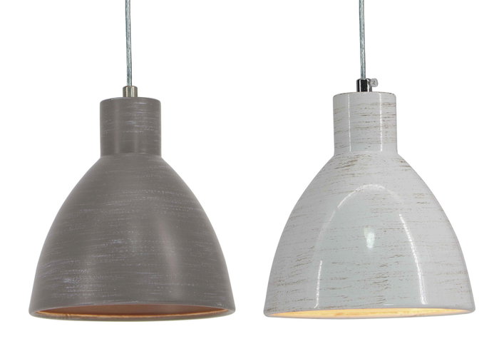 DKD Home Decor Lámpara de Techo de Metal Gris y Blanco E14 DKD Home Decor Lámpara de Techo de Metal Gris y Blanco E14