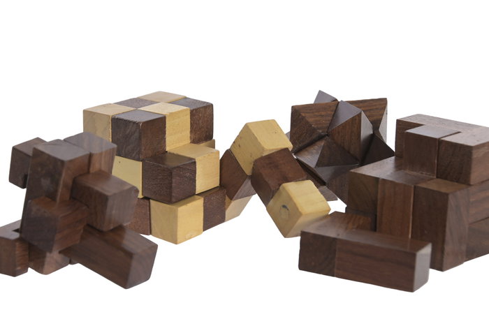 DKD Home Decor Juego Set 5 Sheesham Cristal Marrón 12x12x6 cm