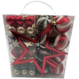 DKD Home Decor Set de 53 Piezas de Decoración Navideña Rojo y Verde