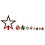 DKD Home Decor Set de 53 Piezas de Decoración Navideña Rojo y Verde