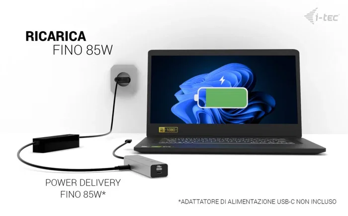 i-tec Hub USB-C Metal C31HUBMETAL8KPDPRO - 5 Puertos con Salida Video 8K, Carga PD 85W, 2x USB-C 3.2 Gen2 (10Gbps) y 1x USB-C 3.2 Gen1, Plata