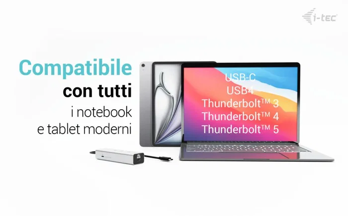 i-tec Hub USB-C Metal C31HUBMETAL8KPDPRO - 5 Puertos con Salida Video 8K, Carga PD 85W, 2x USB-C 3.2 Gen2 (10Gbps) y 1x USB-C 3.2 Gen1, Plata