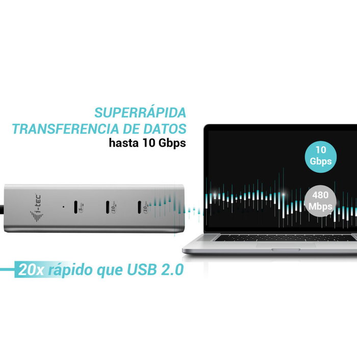 I-tec Metal C31HUBMETAL8KPDPRO Hub USB-C 5 Puertos 8K Plata I-tec Metal C31HUBMETAL8KPDPRO Hub USB-C 5 Puertos 8K Plata