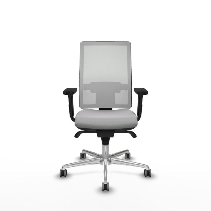 PIQUERAS Y CRESPO Silla de oficina Horna con mecanismo Sincro, Gris claro y Blanco