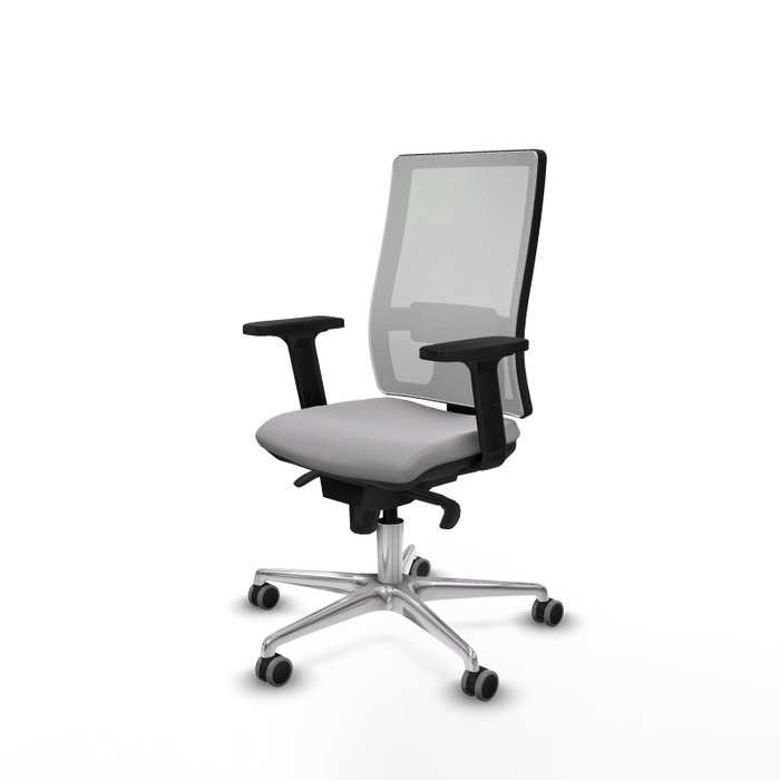 PIQUERAS Y CRESPO Silla de oficina Horna con mecanismo Sincro, Gris claro y Blanco