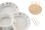 DKD Home Decor Bandeja para Aperitivos Gres y Bambú Multicolor Casablanca 2022 22x22x3 cm