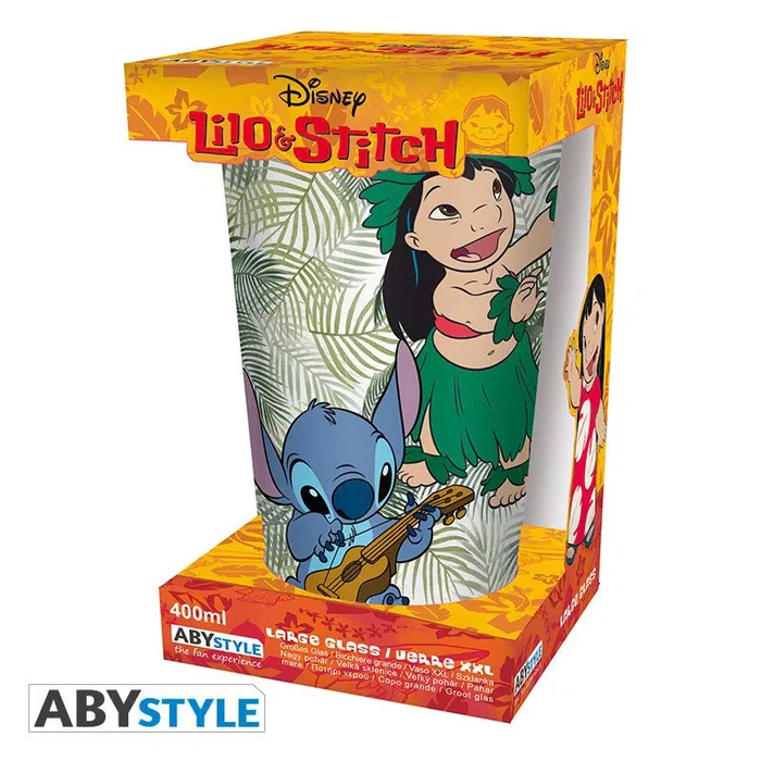 ABYstyle Vaso de Vidrio 400 ml Lilo & Stitch ABYVER164 - Taza, Copas y Jarras