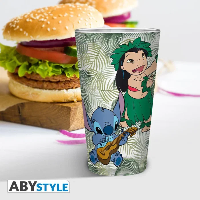 ABYstyle Vaso de Vidrio 400 ml Lilo & Stitch ABYVER164 - Taza, Copas y Jarras