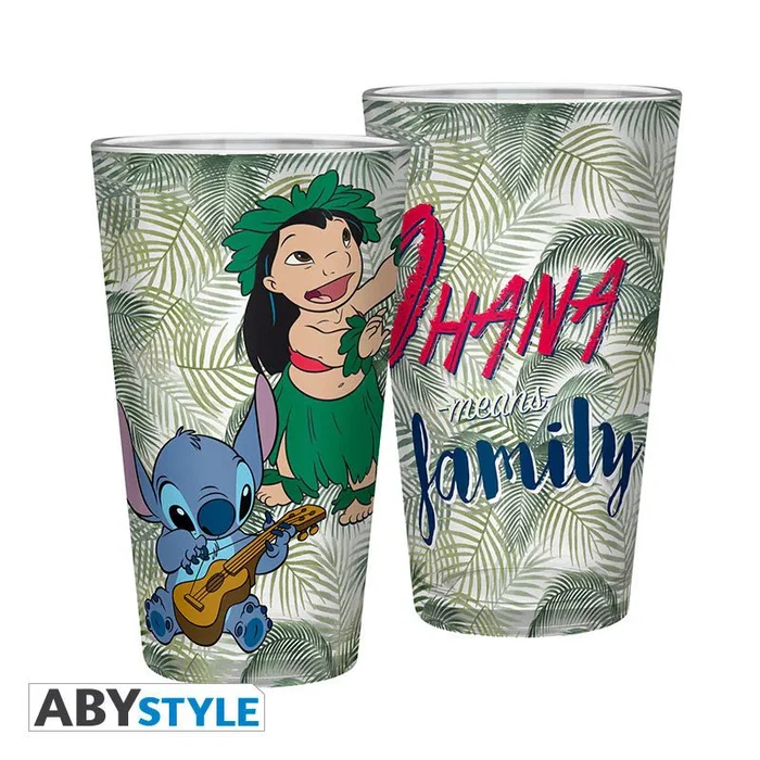 ABYstyle Vaso de Vidrio 400 ml Lilo & Stitch ABYVER164 - Taza, Copas y Jarras