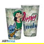 Abystyle Vaso Disney Lilo & Stitch "Ohana means family" - Pack de 2 vasos de 400 ml de vidrio - Diseño licenciado oficial