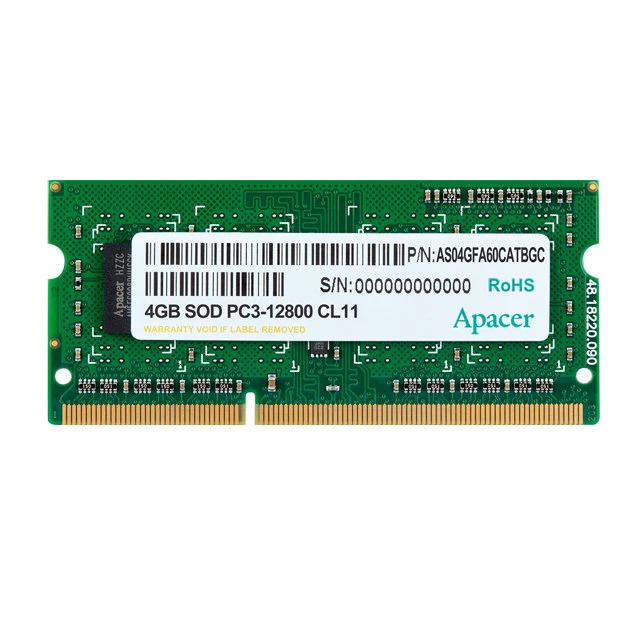 Apacer Memoria RAM 4GB DDR3 1600MHz 1.35V SODIMM Apacer Memoria RAM 4GB DDR3 1600MHz 1.35V SODIMM