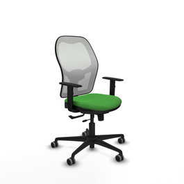 PIQUERAS Y CRESPO Silla de oficina Jorquera con mecanismo Sincro/Traslack, Verde y Blanco