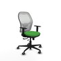 PIQUERAS Y CRESPO Silla de oficina Jorquera con mecanismo Sincro/Traslack, Verde y Blanco