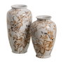 Jarrón Blanco-Marrón Porcelana 19 X 19 X 33 cm