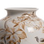 Jarrón Blanco-Marrón Porcelana 19 X 19 X 33 cm