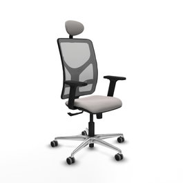 PIQUERAS Y CRESPO Silla de oficina Motilla con mecanismo Sincro, Blanco y Gris