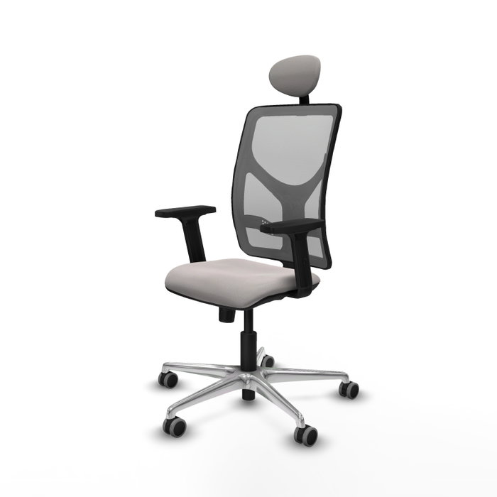 PIQUERAS Y CRESPO Silla de oficina Motilla con mecanismo Sincro, Blanco y Gris PIQUERAS Y CRESPO Silla de oficina Motilla con mecanismo Sincro, Blanco y Gris