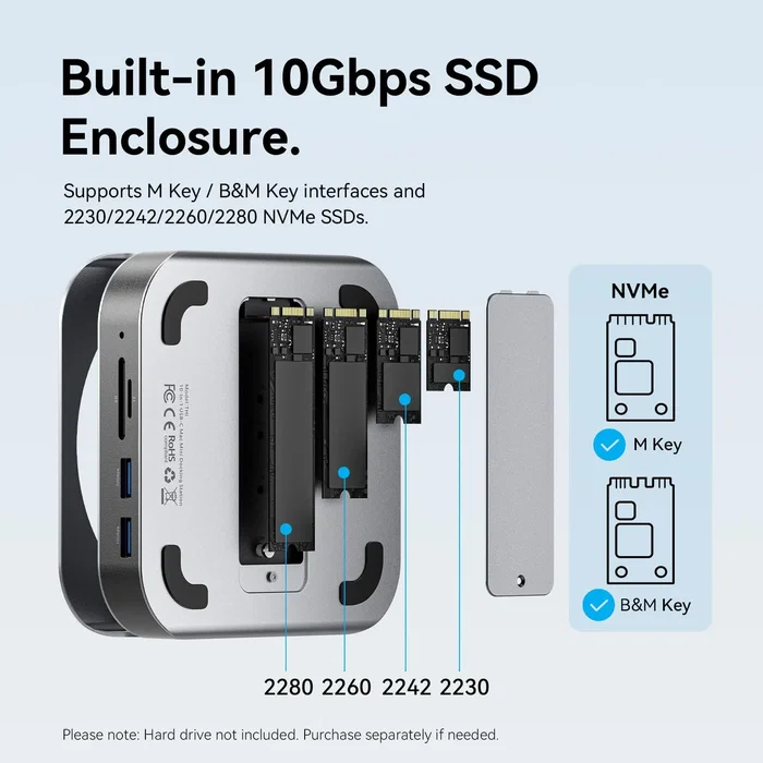 Vention THIHAG Docking Station para Mac Mini con SSD M.2 y DisplayPort 4K Vention THIHAG Docking Station para Mac Mini con SSD M.2 y DisplayPort 4K