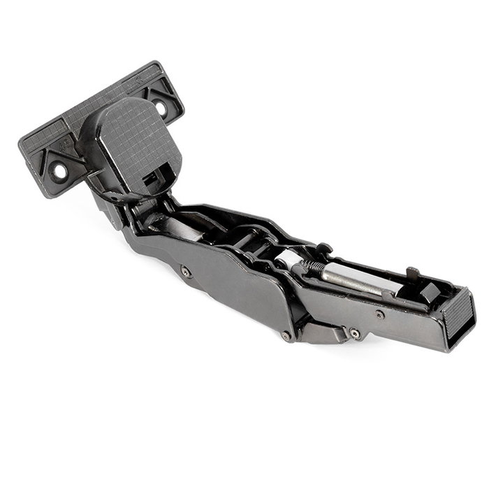 HERRAJES ALK 35 Clip Cam 165° Con Piston Acabado Grafito Codo Acodado Bisagra Amortiguada