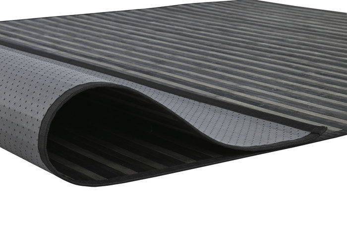 DKD Home Decor Alfombra Bambú 200x300 Rayas Gris