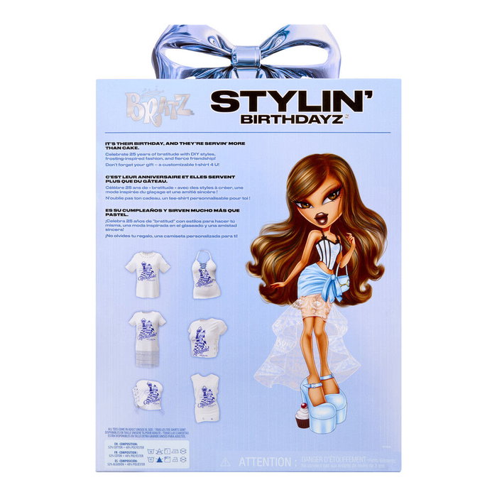 MGA Bratz Stylin' Birthday Yasmin con Camiseta Exclusiva