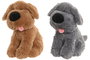 DKD Home Decor Set de 2 Peluches de Perro Camel y Gris, 15x23x23 cm