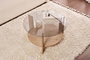 Nordure Mesa de Café Sapphire Oak, Fume 75x40x75 cm Cristal Templado y Melamina