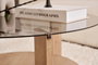 Nordure Mesa de Café Sapphire Oak, Fume 75x40x75 cm Cristal Templado y Melamina