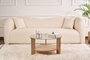 Nordure Mesa de Café Sapphire Oak, Fume 75x40x75 cm Cristal Templado y Melamina
