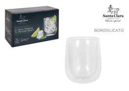Santa Clara Set de 2 Vasos Térmicos de Borosilicato 250ml