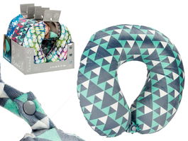 Arte Regal Cojin de Cuello Viaje con Memoria de Forma, Decorados Surtidos, Estampado Abstracto, Dimensiones 31x10.5x27.4 cm (Set de 16)