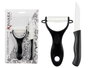 KINVARA Set de Pelador y Cuchillo Blanco-Negro