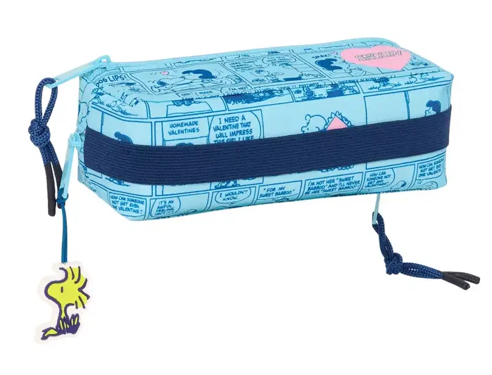 Safta Portatodo Triple Snoopy Love con Goma Elástica
